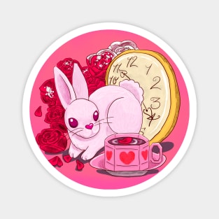 White Rabbit Valentine Magnet